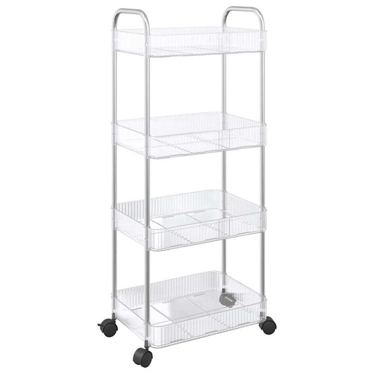 Carrello Portaoggetti a 4 Livelli 37x28x95 cm in Acrilico 4012379