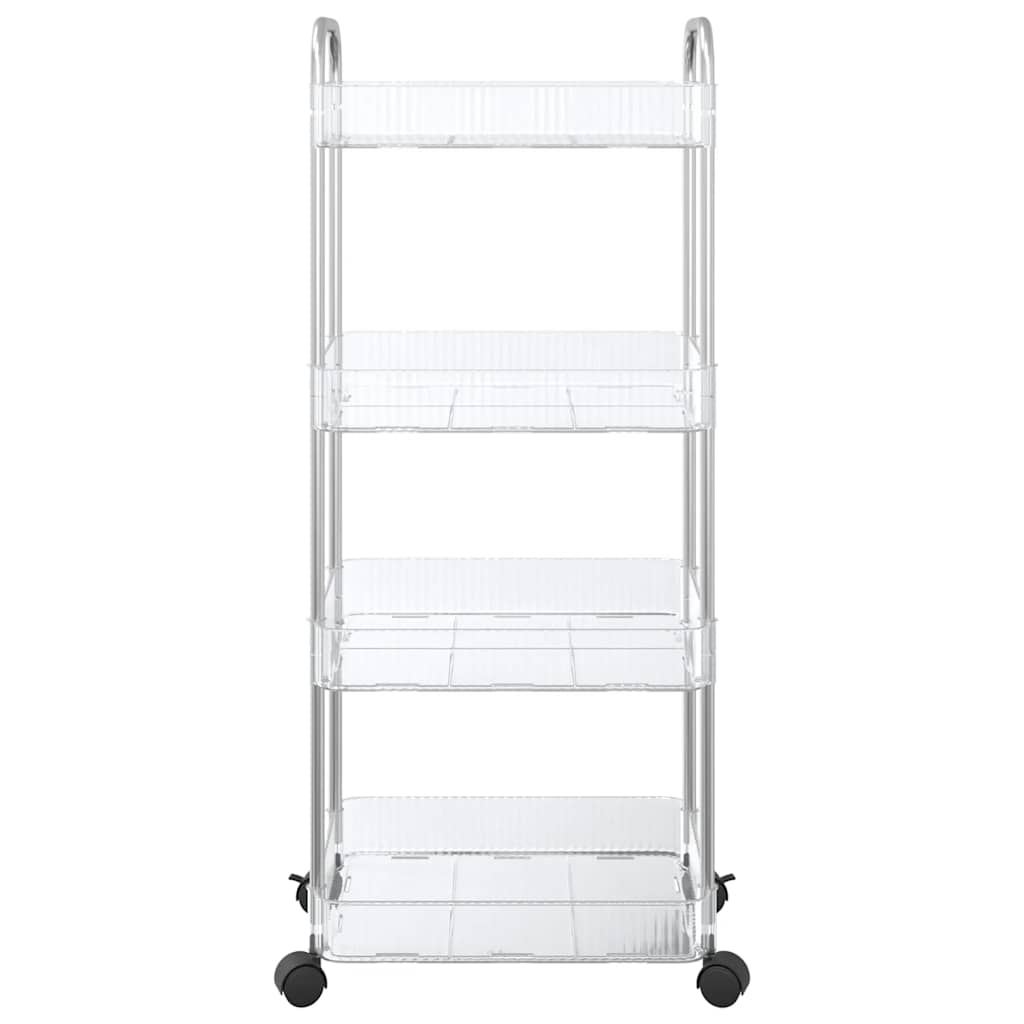 Carrello Portaoggetti a 4 Livelli 37x28x95 cm in Acrilico 4012379