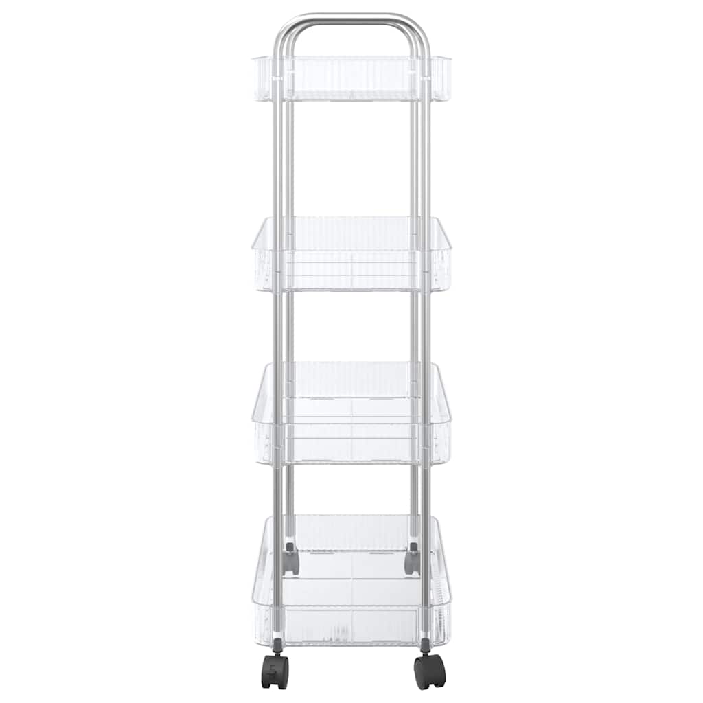 Carrello Portaoggetti a 4 Livelli 37x28x95 cm in Acrilico 4012379