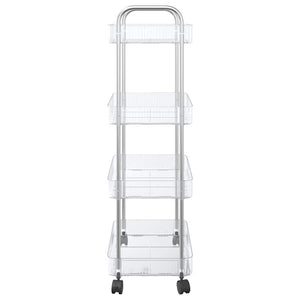 Carrello Portaoggetti a 4 Livelli 37x28x95 cm in Acrilico 4012379