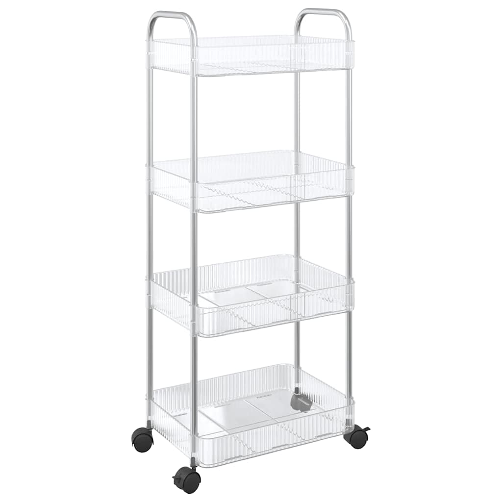 Carrello Portaoggetti a 4 Livelli 37x28x95 cm in Acrilico 4012379