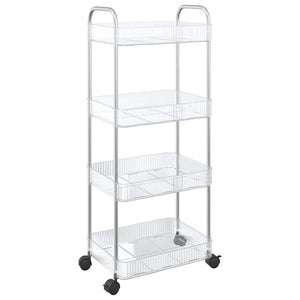 Carrello Portaoggetti a 4 Livelli 37x28x95 cm in Acrilico 4012379