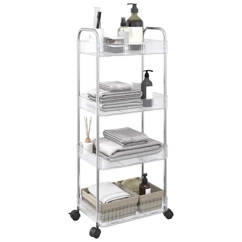 Carrello Portaoggetti a 4 Livelli 37x28x95 cm in Acrilico 4012379