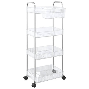 Carrello Portaoggetti a 4 Livelli 37x28x95 cm in Acrilico 4012380