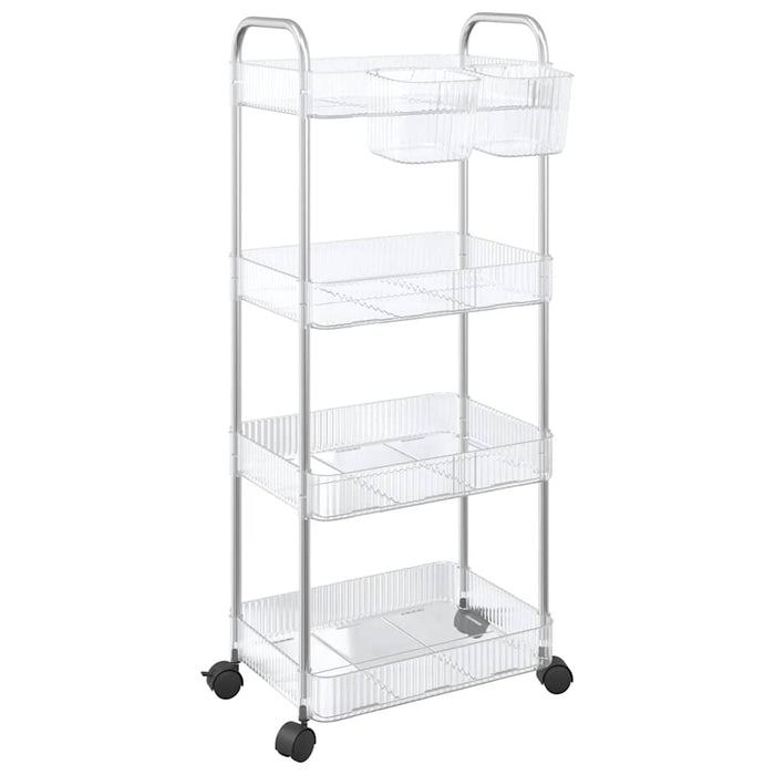 Carrello Portaoggetti a 4 Livelli 37x28x95 cm in Acrilico 4012380