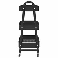 Carrello Portaoggetti a 3 Ripiani Nero 42x41,5x77 cm in Acciaio 4012381