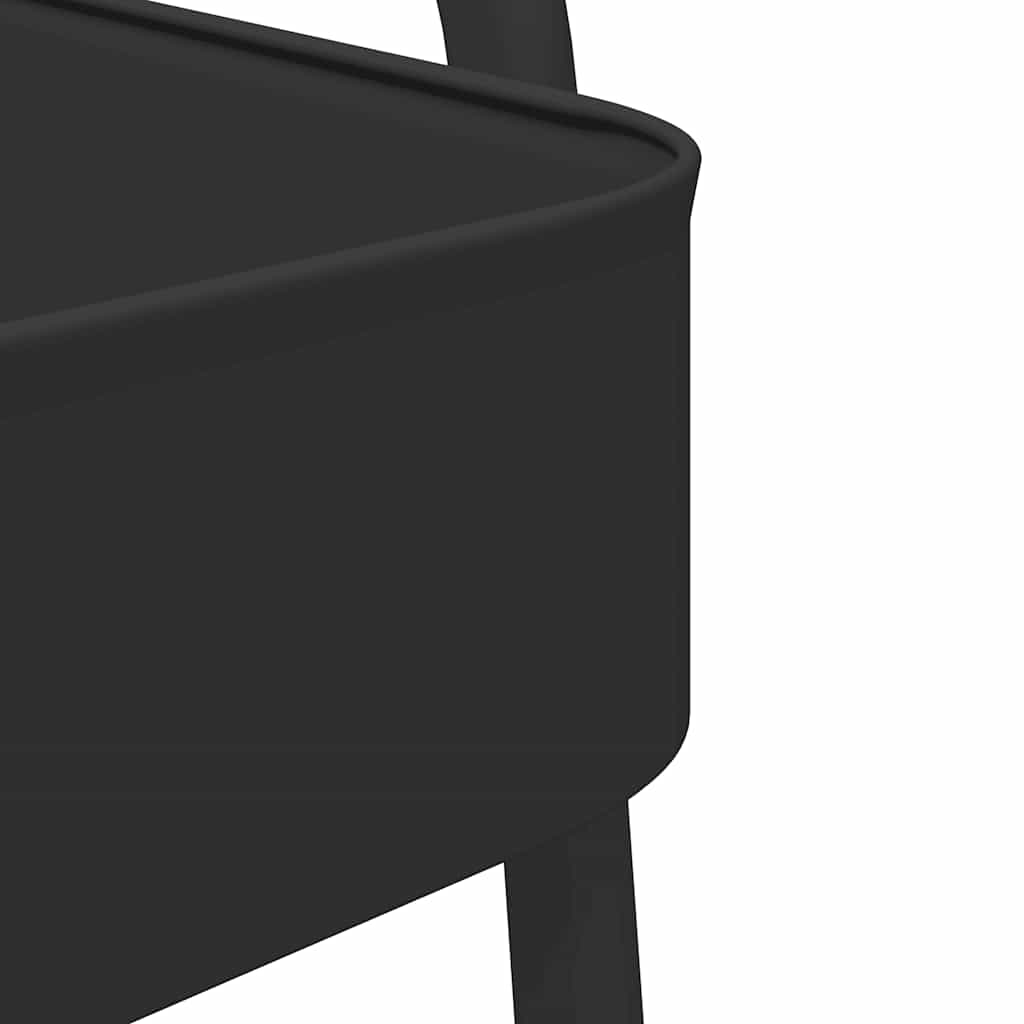 Carrello Portaoggetti a 3 Ripiani Nero 42x41,5x77 cm in Acciaio 4012381