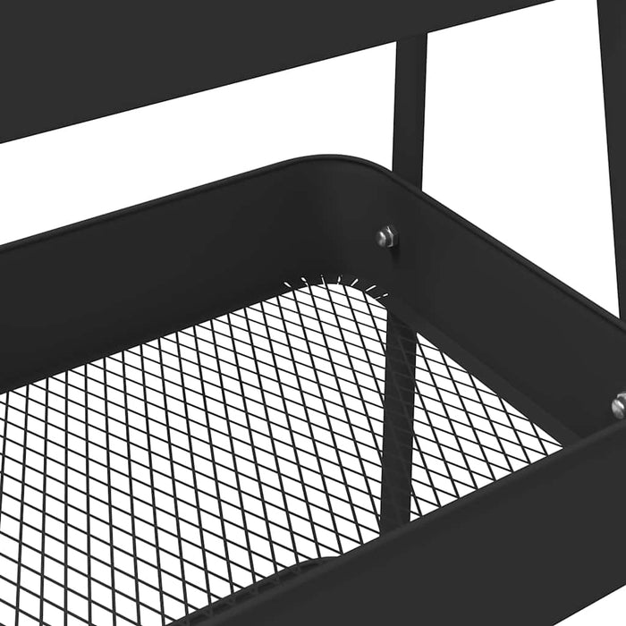 Carrello Portaoggetti a 3 Ripiani Nero 42x41,5x77 cm in Acciaio 4012381