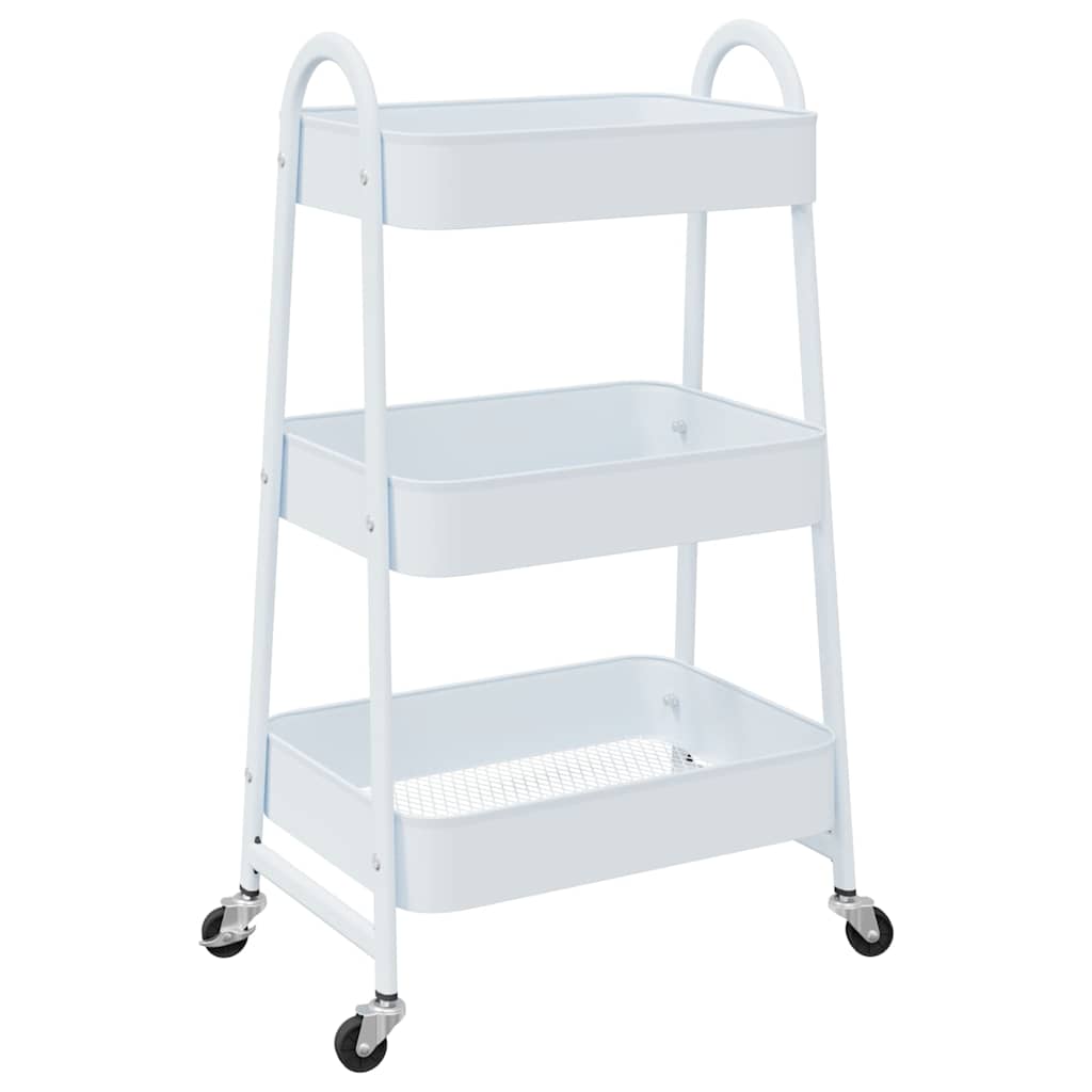 Carrello Portaoggetti a 3 Ripiani Bianco 42x41,5x77 cm Acciaio 4012382