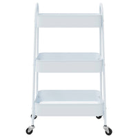 Carrello Portaoggetti a 3 Ripiani Bianco 42x41,5x77 cm Acciaio