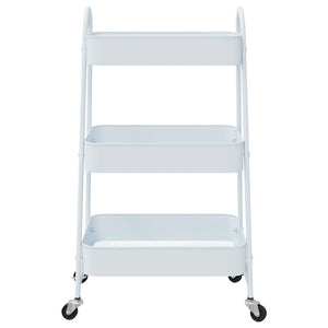 Carrello Portaoggetti a 3 Ripiani Bianco 42x41,5x77 cm Acciaio