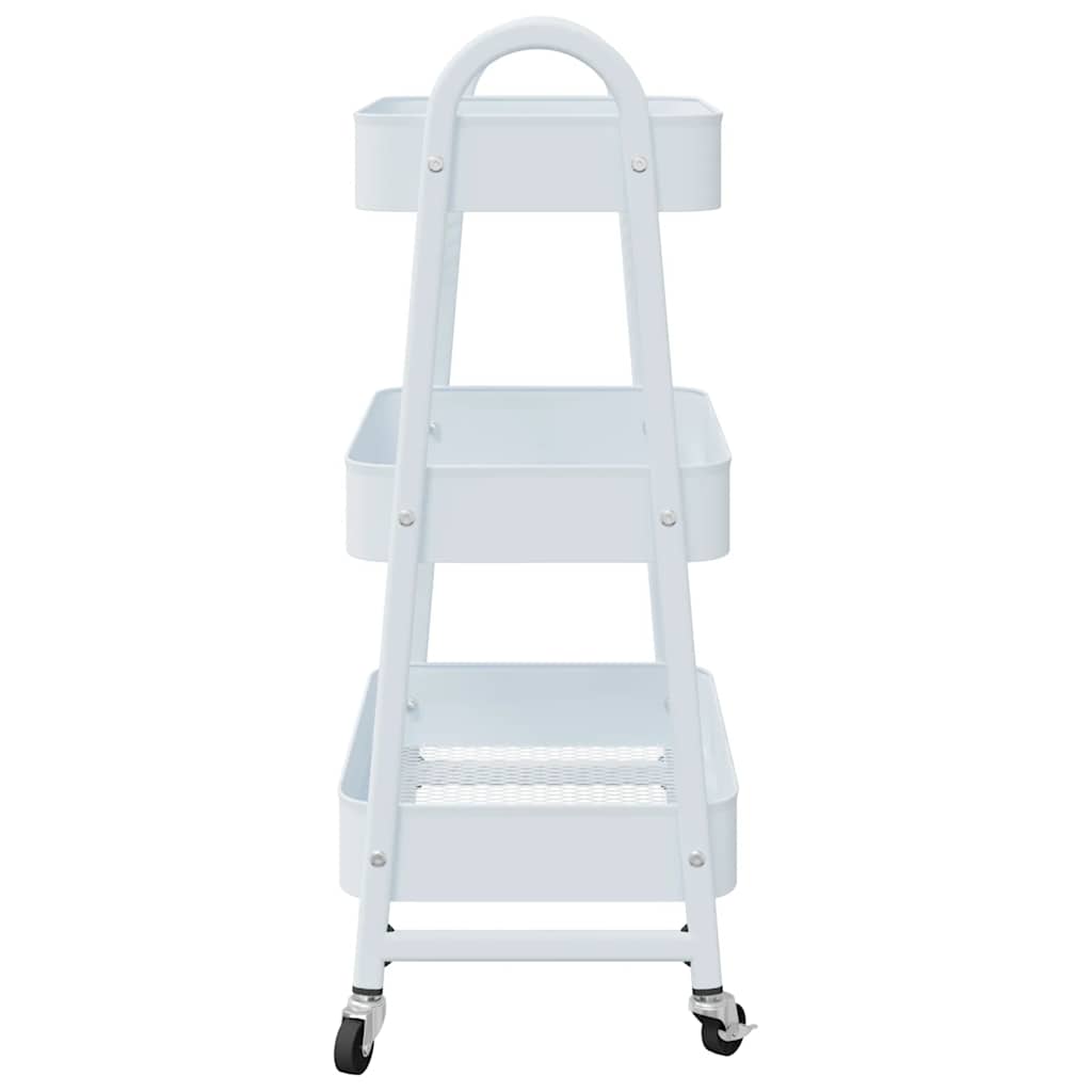 Carrello Portaoggetti a 3 Ripiani Bianco 42x41,5x77 cm Acciaio 4012382