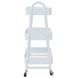 Carrello Portaoggetti a 3 Ripiani Bianco 42x41,5x77 cm Acciaio 4012382