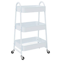 Carrello Portaoggetti a 3 Ripiani Bianco 42x41,5x77 cm Acciaio 4012382