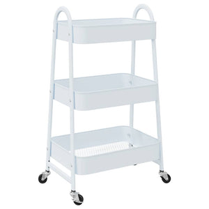 Carrello Portaoggetti a 3 Ripiani Bianco 42x41,5x77 cm Acciaio 4012382