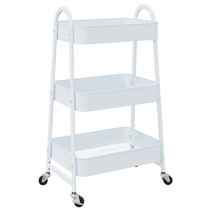 Carrello Portaoggetti a 3 Ripiani Bianco 42x41,5x77 cm Acciaio 4012382