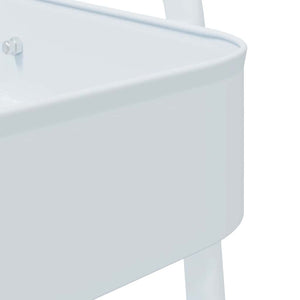 Carrello Portaoggetti a 3 Ripiani Bianco 42x41,5x77 cm Acciaio 4012382