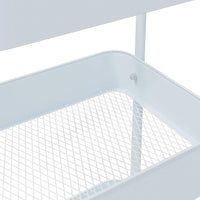 Carrello Portaoggetti a 3 Ripiani Bianco 42x41,5x77 cm Acciaio