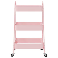 Carrello portaoggetti a 3 ripiani rosa 42x41,5x77 cm in acciaio 4012383