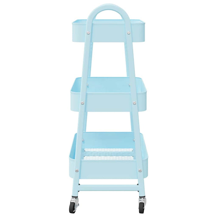Carrello Portaoggetti a 3 Ripiani Blu 42x41,5x77 cm in Acciaio 4012384