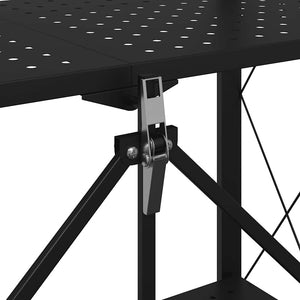 vidaXL Scaffale Portaoggetti su Ruote Nero 71x34x88 cm in Acciaio