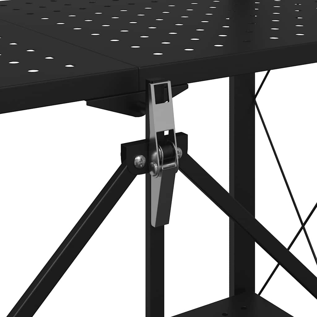 Scaffale portaoggetti con ruote nero 71x34x88 cm in acciaio 4012385