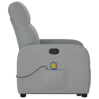 Poltrona Alzapersona Massaggi Reclinabile Grigio Chiaro Tessuto 3302982