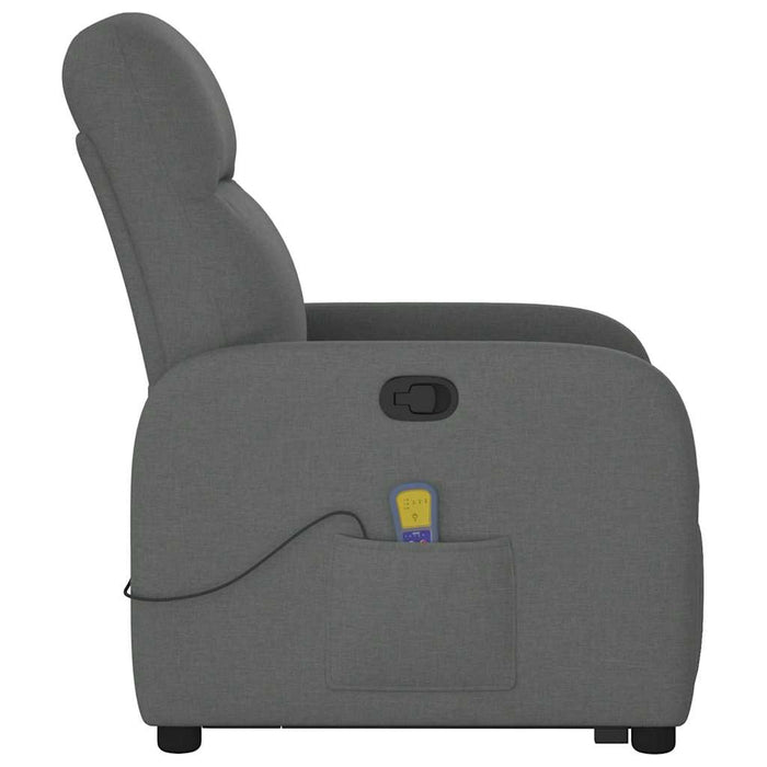 Poltrona Alzapersona Massaggi Reclinabile Grigio Scuro Tessuto 3302983
