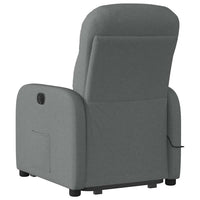 Poltrona Alzapersona Massaggi Reclinabile Grigio Scuro Tessuto 3302983
