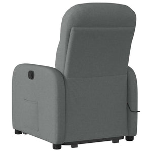 Poltrona Alzapersona Massaggi Reclinabile Grigio Scuro Tessuto 3302983