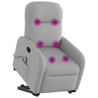 vidaXL Poltrona Alzapersona Massaggi Reclinabile Grigio Nuvola Tessuto