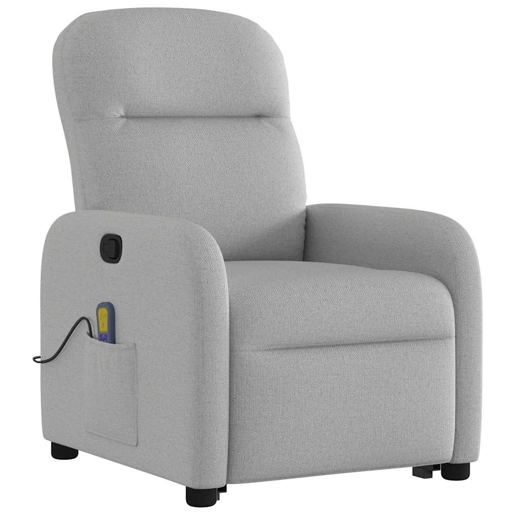 Poltrona Alzapersona Massaggi Reclinabile Grigio Nuvola Tessuto 3302991