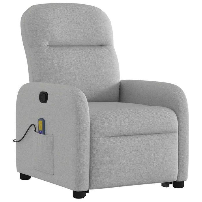 Poltrona Alzapersona Massaggi Reclinabile Grigio Nuvola Tessuto 3302991