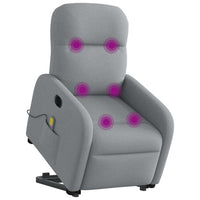 Poltrona Alzapersona Massaggi Elettrica Grigio Chiaro Tessuto 3303002