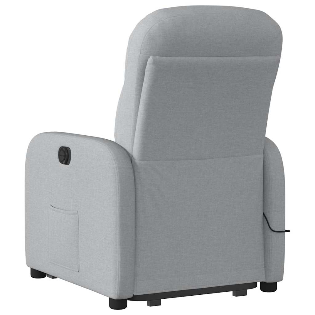 Poltrona Alzapersona Massaggi Elettrica Grigio Chiaro Tessuto 3303002