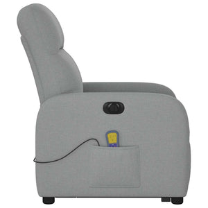 Poltrona Alzapersona Massaggi Elettrica Grigio Chiaro Tessuto 3303002