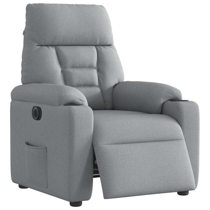 Poltrona Elettrica Reclinabile Grigio Chiaro in Tessuto 3303012