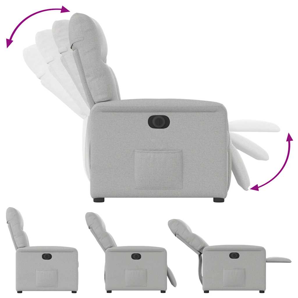 Poltrona Elettrica Reclinabile Grigio Nuvola in Tessuto 3303021