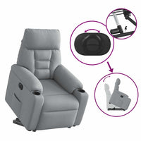 Poltrona Reclinante Alzapersona Elettrica Grigio Chiaro Tessuto 3303052