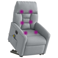 Poltrona Alzapersona Massaggi Elettrica Grigio Chiaro Tessuto 3303062