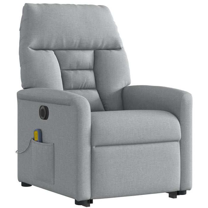 Poltrona Alzapersona Massaggi Elettrica Grigio Chiaro Tessuto 3303062