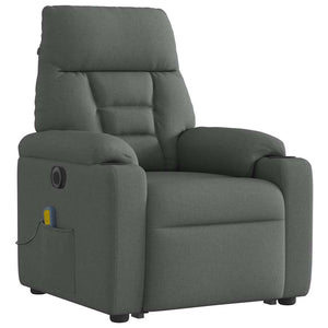 Poltrona Alzapersona Massaggi Elettrica Grigio Scuro Tessuto 3303063