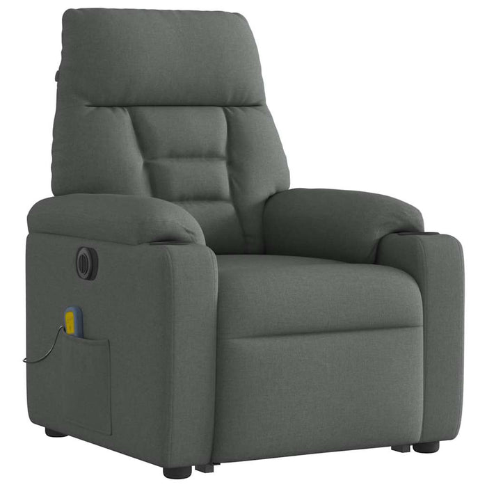 Poltrona Alzapersona Massaggi Elettrica Grigio Scuro Tessuto 3303063