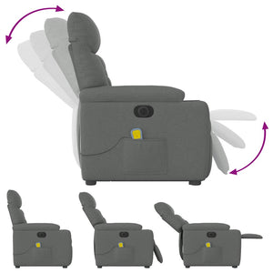 Poltrona Alzapersona Massaggi Elettrica Grigio Scuro Tessuto 3303063