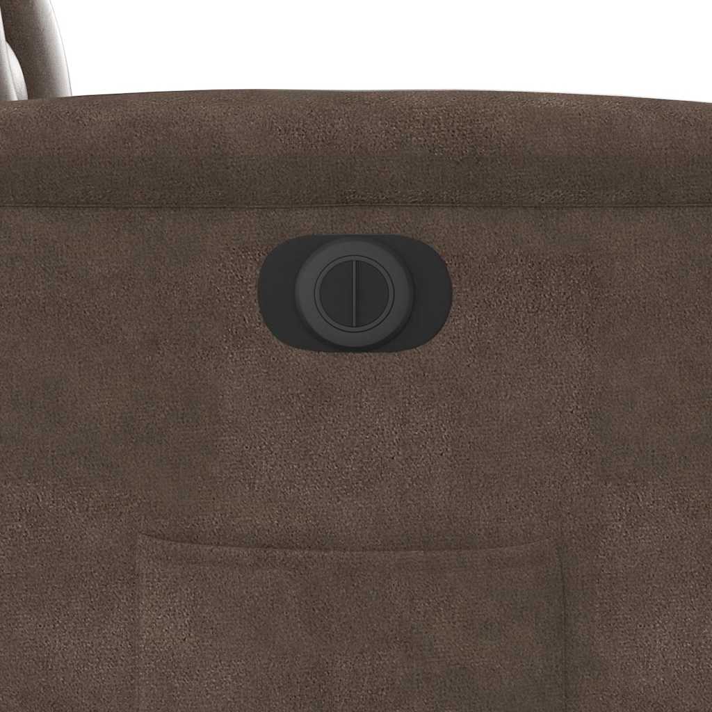 vidaXL Poltrona Reclinabile Elettrica Marrone in Tessuto di Microfibra