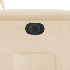 vidaXL Poltrona Reclinabile Elettrica Beige in Tessuto di Microfibra