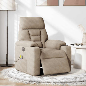 Poltrona Reclinabile Massaggiante Elettrica Tortora Microfibra