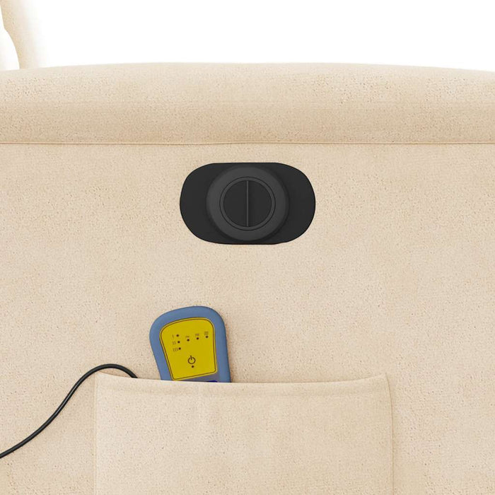 vidaXL Poltrona Reclinabile Massaggiante Elettrica Beige Microfibra