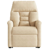 vidaXL Poltrona Alzapersona Reclinante Massaggiante Crema Microfibra