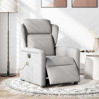 Poltrona Reclinabile Massaggio Elettrica Grigio Nuvola Tessuto 3303133